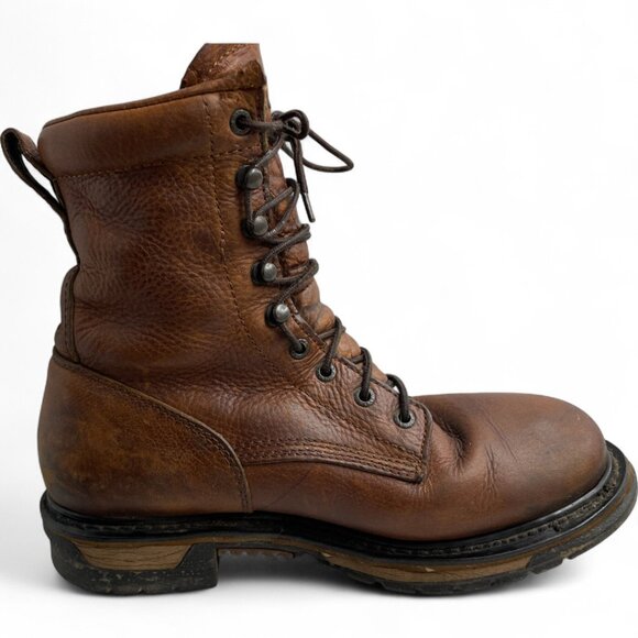 Rocky Pitstop Waterproof Western Work Combat Lace Up Leather Boots Men's 9 M - Picture 6 of 12